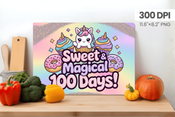 100 Days of School Cutting Board PNG Des