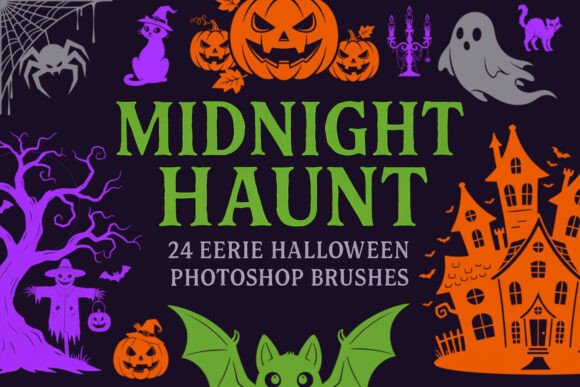 24 Halloween Photoshop Stamp Brushes