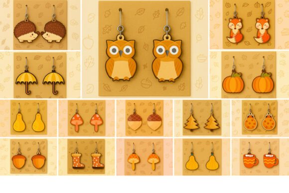 Autumn Earrings Bundle SVG
