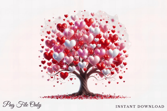 Bring Romance to Life with the Valentine’s Day Heart Tree Sublimation Design