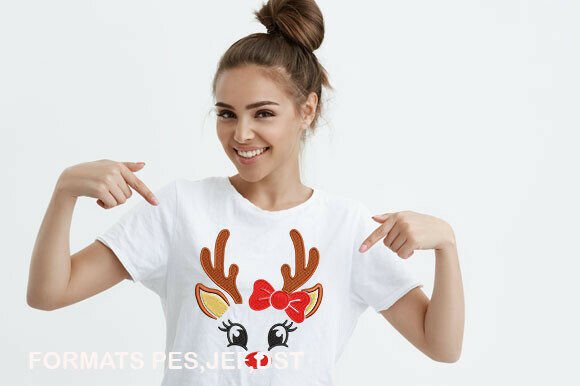 Christmas Deer Face Embroidery Design: Elevate Your Holiday Crafts with Precision & Charm