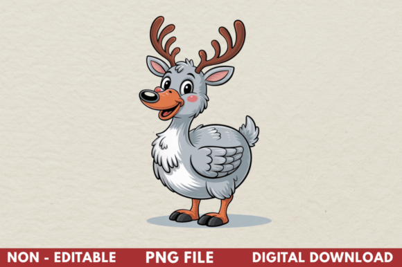 Cute Goose Christmas Clipart PNG, Goose
