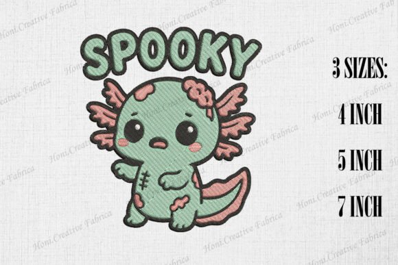 Cute Zombie Axolotl Spooky Halloween