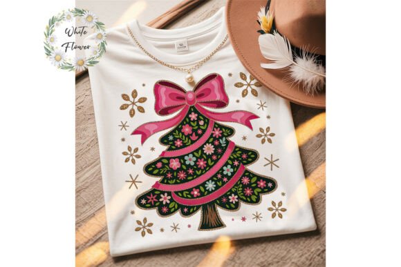 Floral Christmas Tree Sublimation Design