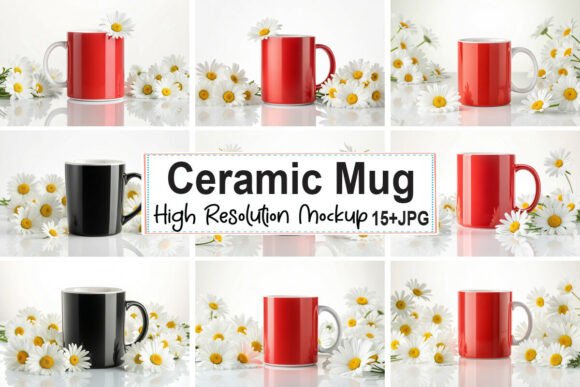 Free Ceramic Mug Mockup Bundle 02