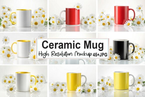 Free Ceramic Mug Mockup Bundle 04