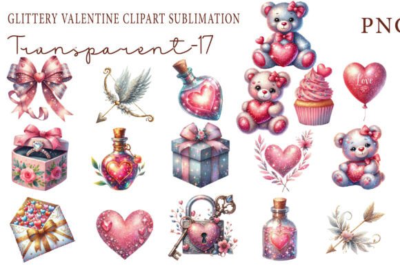 Glittery Valentine Clipart Sublimation: Your Go-To Creative Spark for Real Projects