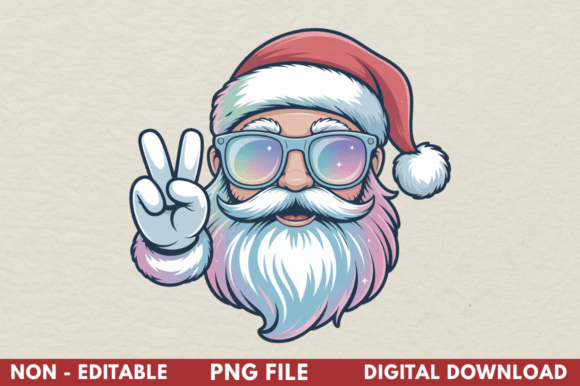 Holographic Pastel Sassy Santa Christmas: A Playful, Print-Ready Design That Delivers