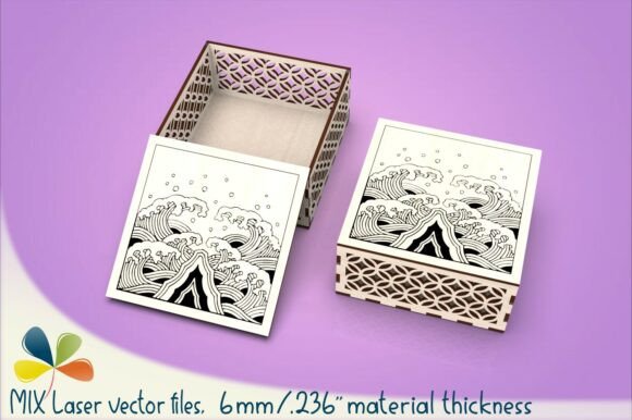 Large Kanagawa Wave Box 6mm SVG: A Thoughtful, Versatile Laser-Cut Keepsake for Makers and Meaning-Makers