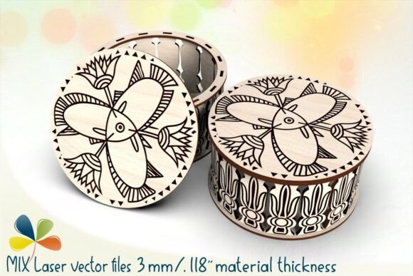 Laser Cut Box Three Fish Lotus SVG: Symbolic Craft Integration for Meaningful Handmade Gifts