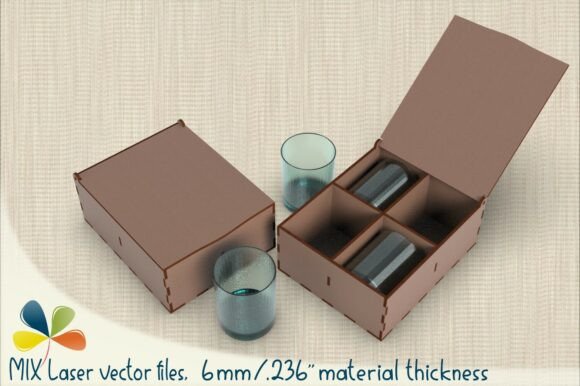 Laser Cut Wooden Box for Four Glass Set: Where Precision Craft Meets Functional Design