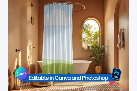 Moroccan Style & Elegant Shower Curtain Mockups: A Creative Designer’s Essential Tool