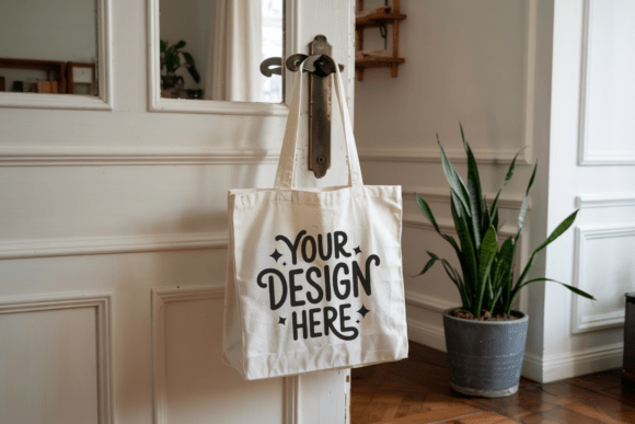Natural Canvas Tote Bag Mockup 19
