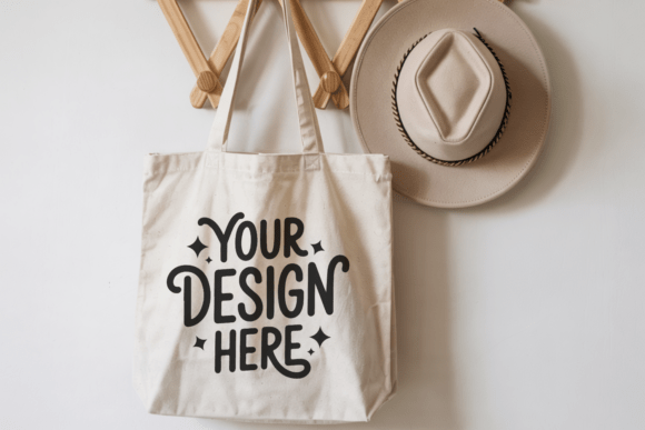 Natural Canvas Tote Bag Mockup, Tote Bag