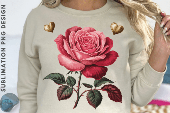 Pink Rose Flower Valentine’s Day PNG