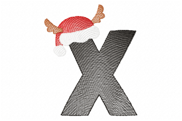 Santa Letter X: Festive Embroidery for Holiday Wear