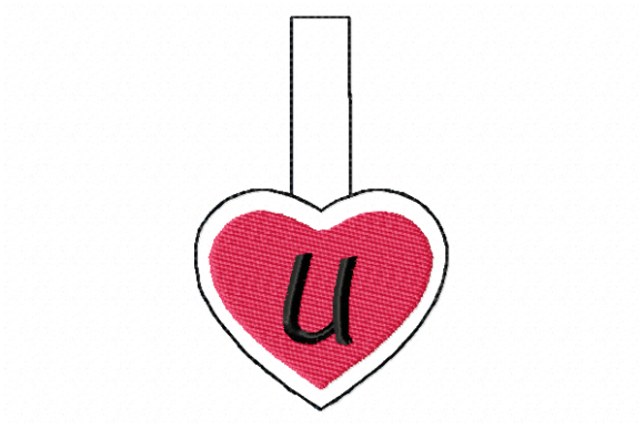 Snap Tab Heart U Embroidery Design