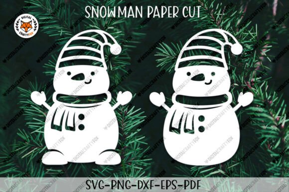 Snowman Paper Cut SVG & Laser Cut Designs