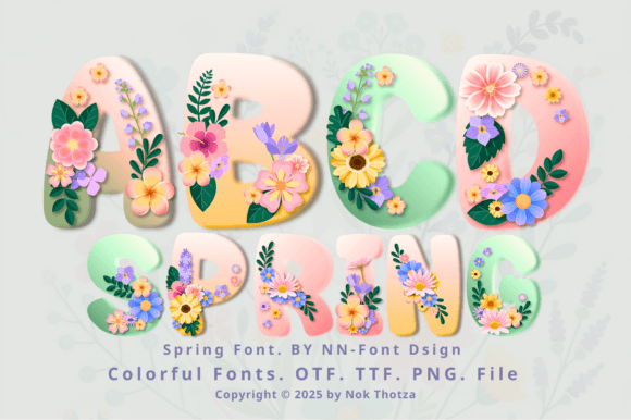 Spring Floral Font: Fresh, Versatile & Design-Ready