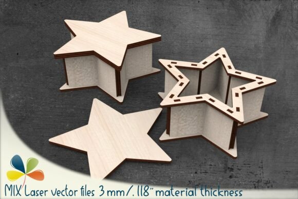 Star-Shaped Gift Laser Cut Box 3mm SVG