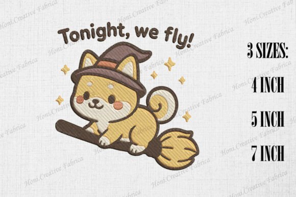 Tonight We Fly Cute Shiba Inu: A Whimsical, Versatile Embroidery Design for Meaningful Personalization