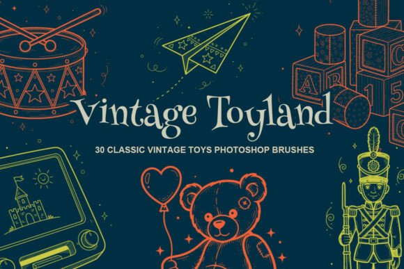 Vintage Toys Photoshop Stamp Brushes
