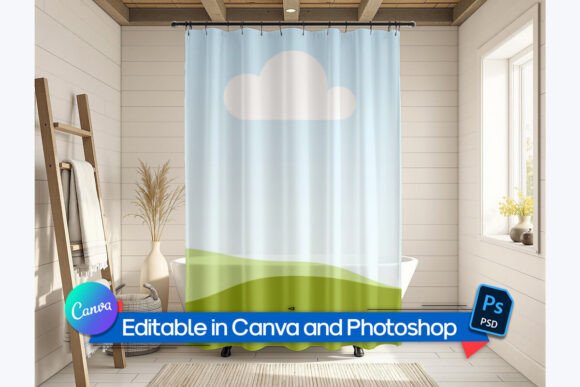 Zen Style Shower Curtain Mockup